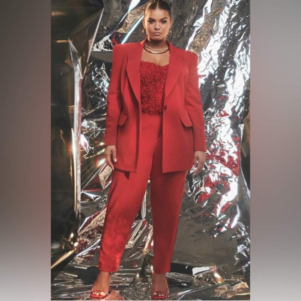 Red Power Suit set